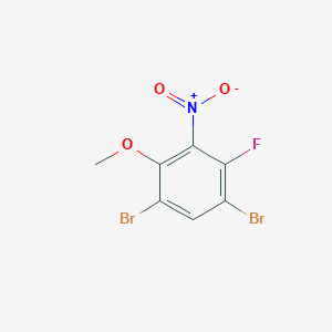 molecular formula C7H4Br2FNO3 B2539155 1,5-Dibromo-2-fluoro-4-methoxy-3-nitrobenzene CAS No. 2140327-00-8
