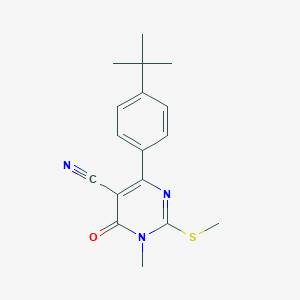 molecular formula C17H19N3OS B253916 4-(4-Tert-butylphenyl)-1-methyl-2-(methylsulfanyl)-6-oxo-1,6-dihydro-5-pyrimidinecarbonitrile 