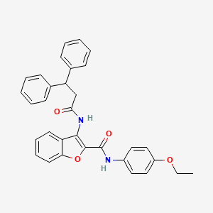 molecular formula C32H28N2O4 B2539161 3-(3,3-二苯基丙酰胺)-N-(4-乙氧基苯基)苯并呋喃-2-甲酰胺 CAS No. 887890-58-6