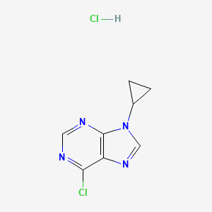 molecular formula C8H8Cl2N4 B2539162 6-氯-9-环丙基嘌呤；盐酸盐 CAS No. 2309449-60-1