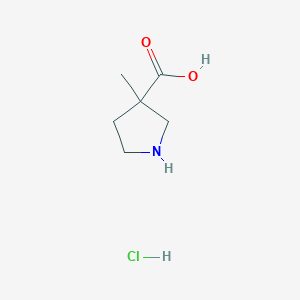 molecular formula C6H12ClNO2 B2539165 3-甲基吡咯烷-3-羧酸盐酸盐 CAS No. 1222503-25-4