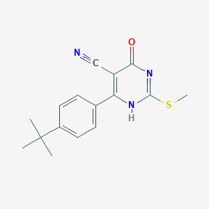 molecular formula C16H17N3OS B253918 6-(4-tert-butylphenyl)-2-methylsulfanyl-4-oxo-1H-pyrimidine-5-carbonitrile 