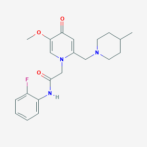 molecular formula C21H26FN3O3 B2539181 N-(2-fluorophenyl)-2-(5-methoxy-2-((4-methylpiperidin-1-yl)methyl)-4-oxopyridin-1(4H)-yl)acetamide CAS No. 1005307-54-9