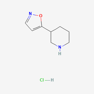 molecular formula C8H13ClN2O B2539184 3-Isoxazol-5-ylpiperidine hydrochloride CAS No. 1367953-16-9