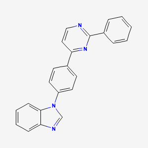 molecular formula C23H16N4 B2539185 1-[4-(2-phenyl-4-pyrimidinyl)phenyl]-1H-1,3-benzimidazole CAS No. 685106-71-2