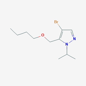 molecular formula C11H19BrN2O B2539191 4-bromo-5-(butoxymethyl)-1-isopropyl-1H-pyrazole CAS No. 1856045-33-4