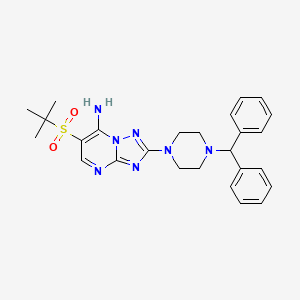 2-(4-Benzhydrylpiperazino)-6-(tert-butylsulfonyl)[1,2,4]triazolo[1,5-a]pyrimidin-7-ylamine