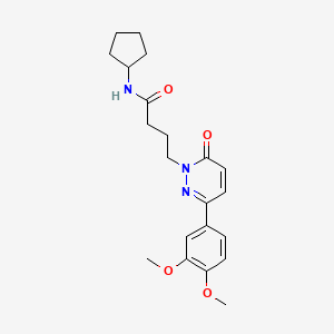 molecular formula C21H27N3O4 B2539206 N-环戊基-4-(3-(3,4-二甲氧基苯基)-6-氧代哒嗪-1(6H)-基)丁酰胺 CAS No. 953186-77-1