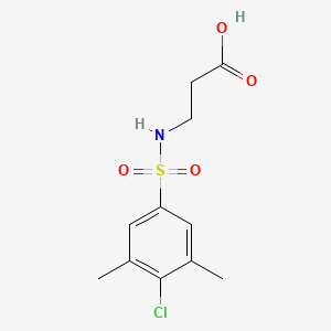molecular formula C11H14ClNO4S B2539207 3-(4-氯-3,5-二甲苯磺酰胺基)丙酸 CAS No. 786728-85-6