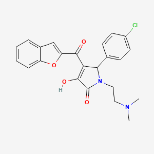 molecular formula C23H21ClN2O4 B2539208 4-(benzofuran-2-carbonyl)-5-(4-chlorophenyl)-1-(2-(dimethylamino)ethyl)-3-hydroxy-1H-pyrrol-2(5H)-one CAS No. 618364-96-8