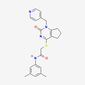 N-(3,5-dimethylphenyl)-2-[[2-oxo-1-(pyridin-4-ylmethyl)-6,7-dihydro-5H-cyclopenta[d]pyrimidin-4-yl]sulfanyl]acetamide