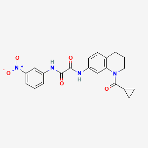molecular formula C21H20N4O5 B2539214 N'-[1-(cyclopropanecarbonyl)-3,4-dihydro-2H-quinolin-7-yl]-N-(3-nitrophenyl)oxamide CAS No. 898413-62-2