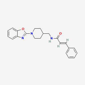 molecular formula C22H23N3O2 B2539219 N-((1-(benzo[d]oxazol-2-yl)piperidin-4-yl)methyl)cinnamamide CAS No. 1798410-53-3