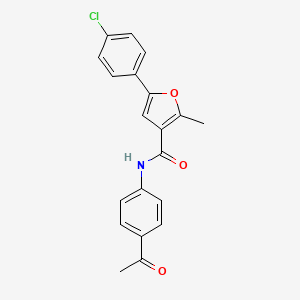 molecular formula C20H16ClNO3 B2539224 N-(4-乙酰苯基)-5-(4-氯苯基)-2-甲基呋喃-3-甲酰胺 CAS No. 876876-21-0