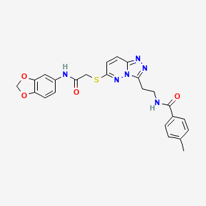 N-(2-(6-((2-(benzo[d][1,3]dioxol-5-ylamino)-2-oxoethyl)thio)-[1,2,4]triazolo[4,3-b]pyridazin-3-yl)ethyl)-4-methylbenzamide