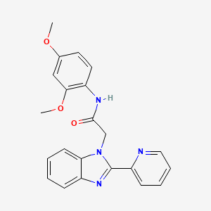 molecular formula C22H20N4O3 B2539227 N-(2,4-二甲氧基苯基)-2-(2-(吡啶-2-基)-1H-苯并[d]咪唑-1-基)乙酰胺 CAS No. 1105239-75-5