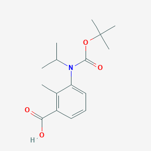 molecular formula C16H23NO4 B2539228 2-Methyl-3-[(2-methylpropan-2-yl)oxycarbonyl-propan-2-ylamino]benzoic acid CAS No. 2248285-83-6