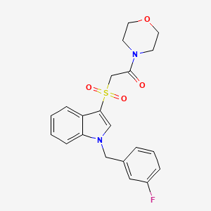 2-((1-(3-fluorobenzyl)-1H-indol-3-yl)sulfonyl)-1-morpholinoethanone