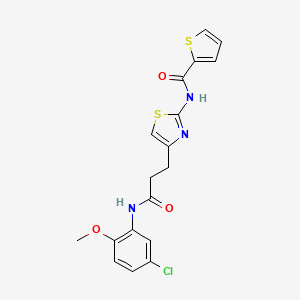 N-(4-(3-((5-chloro-2-methoxyphenyl)amino)-3-oxopropyl)thiazol-2-yl)thiophene-2-carboxamide