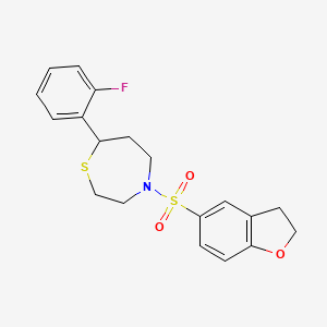 4-((2,3-Dihydrobenzofuran-5-yl)sulfonyl)-7-(2-fluorophenyl)-1,4-thiazepane