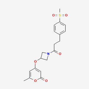 6-methyl-4-((1-(3-(4-(methylsulfonyl)phenyl)propanoyl)azetidin-3-yl)oxy)-2H-pyran-2-one