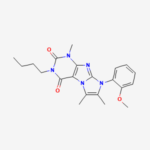 molecular formula C21H25N5O3 B2539279 3-butyl-8-(2-methoxyphenyl)-1,6,7-trimethyl-1H-imidazo[2,1-f]purine-2,4(3H,8H)-dione CAS No. 887457-34-3
