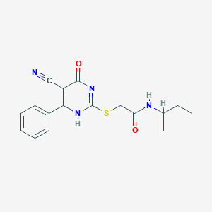 N-butan-2-yl-2-[(5-cyano-4-oxo-6-phenyl-1H-pyrimidin-2-yl)sulfanyl]acetamide