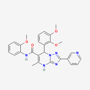 molecular formula C27H26N6O4 B2539287 7-(2,3-dimethoxyphenyl)-N-(2-methoxyphenyl)-5-methyl-2-(pyridin-3-yl)-4H,7H-[1,2,4]triazolo[1,5-a]pyrimidine-6-carboxamide CAS No. 540504-57-2