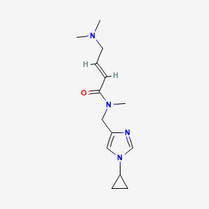molecular formula C14H22N4O B2539291 (E)-N-[(1-Cyclopropylimidazol-4-yl)methyl]-4-(dimethylamino)-N-methylbut-2-enamide CAS No. 2411323-27-6