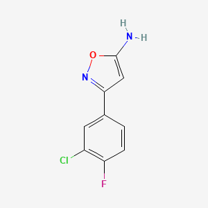 molecular formula C9H6ClFN2O B2539296 3-(3-氯-4-氟苯基)-1,2-噁唑-5-胺 CAS No. 1368471-03-7