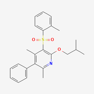 molecular formula C24H27NO3S B2539312 2-Isobutoxy-4,6-dimethyl-5-phenyl-3-pyridinyl 2-methylphenyl sulfone CAS No. 338412-18-3