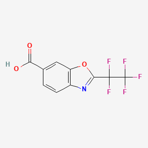 molecular formula C10H4F5NO3 B2539315 2-(1,1,2,2,2-Pentafluoroethyl)-1,3-benzoxazole-6-carboxylic acid CAS No. 1500497-54-0