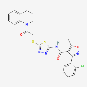 3-(2-chlorophenyl)-N-(5-((2-(3,4-dihydroquinolin-1(2H)-yl)-2-oxoethyl)thio)-1,3,4-thiadiazol-2-yl)-5-methylisoxazole-4-carboxamide