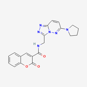 2-oxo-N-((6-(pyrrolidin-1-yl)-[1,2,4]triazolo[4,3-b]pyridazin-3-yl)methyl)-2H-chromene-3-carboxamide