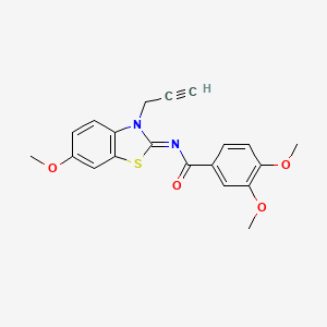 3,4-dimethoxy-N-(6-methoxy-3-prop-2-ynyl-1,3-benzothiazol-2-ylidene)benzamide