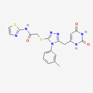 2-[[5-[(2,4-dioxo-1H-pyrimidin-6-yl)methyl]-4-(3-methylphenyl)-1,2,4-triazol-3-yl]sulfanyl]-N-(1,3-thiazol-2-yl)acetamide