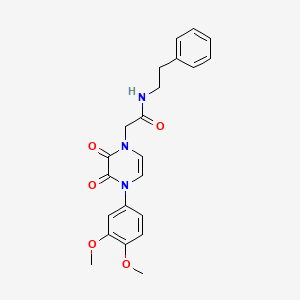 molecular formula C22H23N3O5 B2539334 2-(4-(3,4-dimethoxyphenyl)-2,3-dioxo-3,4-dihydropyrazin-1(2H)-yl)-N-phenethylacetamide CAS No. 891868-12-5