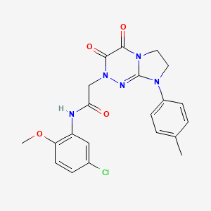 molecular formula C21H20ClN5O4 B2539339 N-(5-氯-2-甲氧苯基)-2-(3,4-二氧代-8-(对甲苯基)-3,4,7,8-四氢咪唑并[2,1-c][1,2,4]三嗪-2(6H)-基)乙酰胺 CAS No. 941997-12-2