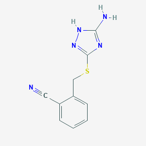 molecular formula C10H9N5S B253936 2-(((5-amino-4H-1,2,4-triazol-3-yl)thio)methyl)benzonitrile 