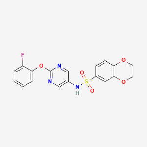 N-(2-(2-fluorophenoxy)pyrimidin-5-yl)-2,3-dihydrobenzo[b][1,4]dioxine-6-sulfonamide