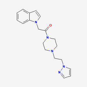 1-(4-(2-(1H-pyrazol-1-yl)ethyl)piperazin-1-yl)-2-(1H-indol-1-yl)ethanone