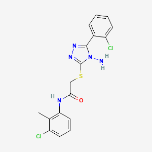 molecular formula C17H15Cl2N5OS B2539377 2-{[4-amino-5-(2-chlorophenyl)-4H-1,2,4-triazol-3-yl]sulfanyl}-N-(3-chloro-2-methylphenyl)acetamide CAS No. 843628-49-9
