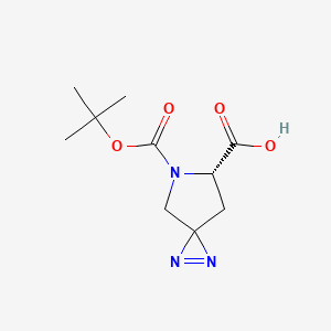 molecular formula C10H15N3O4 B2539390 (S)-5-(tert-butoxycarbonyl)-1,2,5-triazaspiro[2.4]hept-1-ene-6-carboxylic acid CAS No. 1266778-55-5