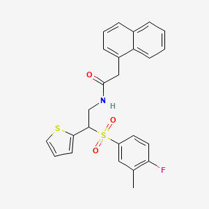 N-(2-((4-fluoro-3-methylphenyl)sulfonyl)-2-(thiophen-2-yl)ethyl)-2-(naphthalen-1-yl)acetamide