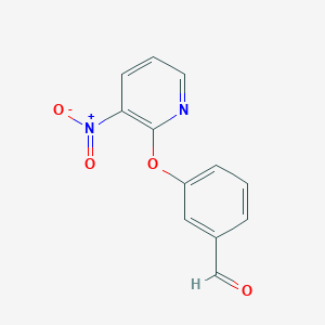 molecular formula C12H8N2O4 B2539395 3-(3-Nitropyridin-2-yl)oxybenzaldehyde CAS No. 1090794-09-4