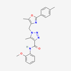 N-(2-methoxyphenyl)-5-methyl-1-((5-methyl-2-(p-tolyl)oxazol-4-yl)methyl)-1H-1,2,3-triazole-4-carboxamide