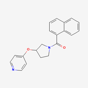 molecular formula C20H18N2O2 B2539398 Naphthalen-1-yl(3-(pyridin-4-yloxy)pyrrolidin-1-yl)methanone CAS No. 2034431-93-9