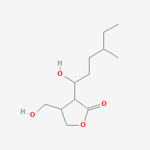 molecular formula C12H22O4 B025394 4-(Hydroxymethyl)-3-(1-hydroxy-4-methylhexyl)oxolan-2-one CAS No. 109075-61-8