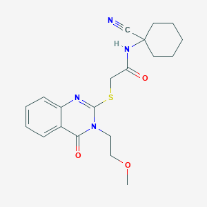molecular formula C20H24N4O3S B2539404 N-(1-cyanocyclohexyl)-2-[3-(2-methoxyethyl)-4-oxoquinazolin-2-yl]sulfanylacetamide CAS No. 852224-33-0