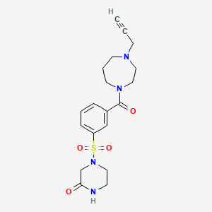 4-{3-[4-(Prop-2-yn-1-yl)-1,4-diazepane-1-carbonyl]benzenesulfonyl}piperazin-2-one